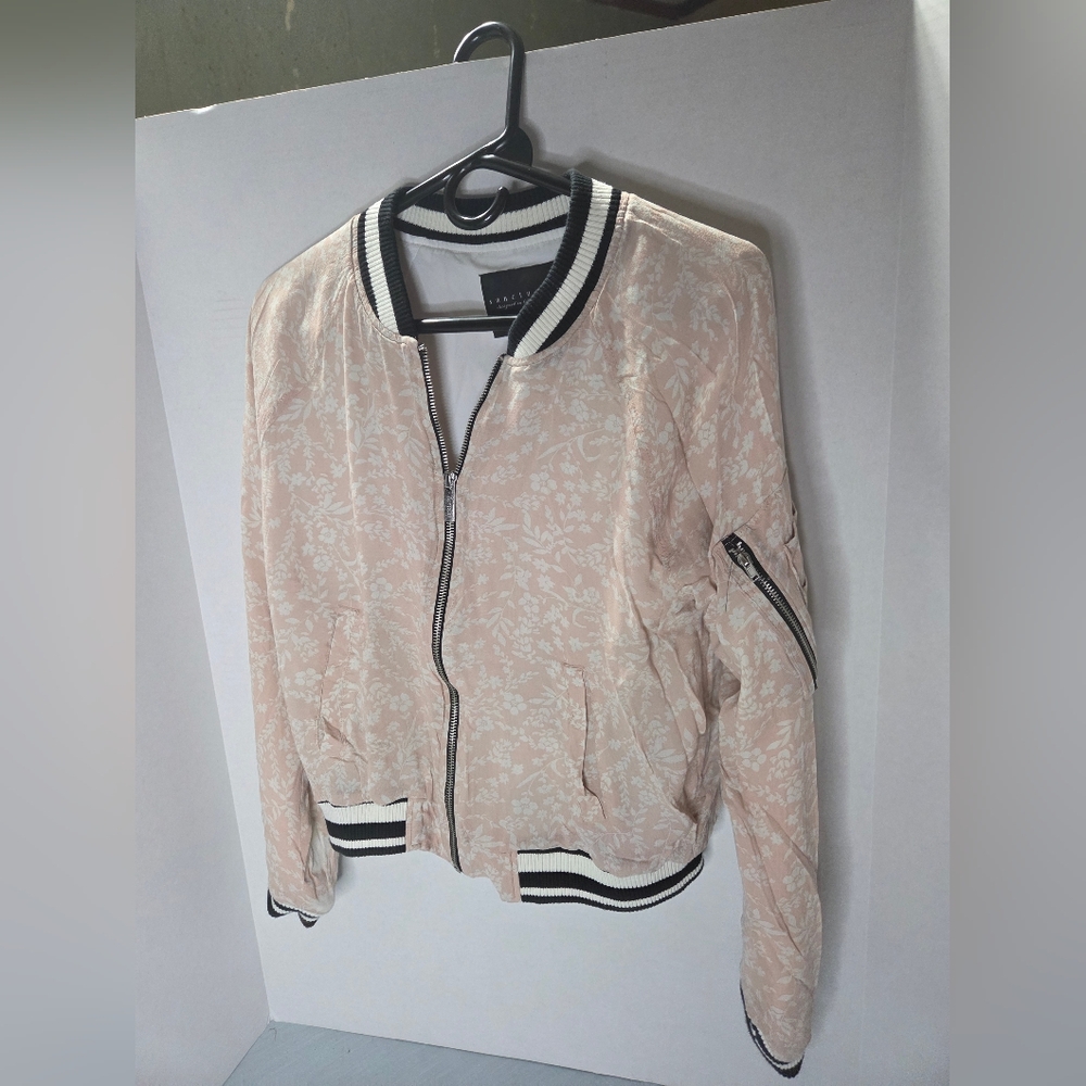 Sanctuary Pink and Black Bomber Jacket Size Small